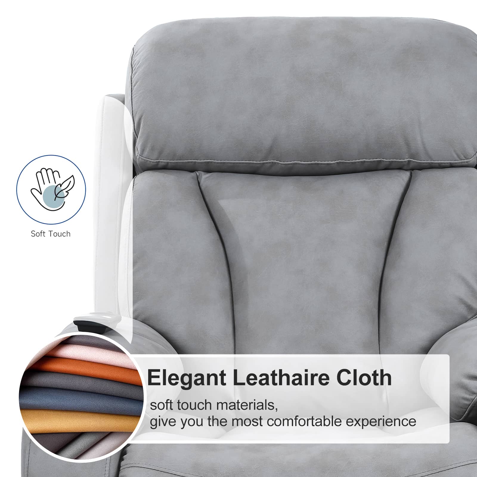 Light Gray Power Lift Chair Fabric Features and Benefits
