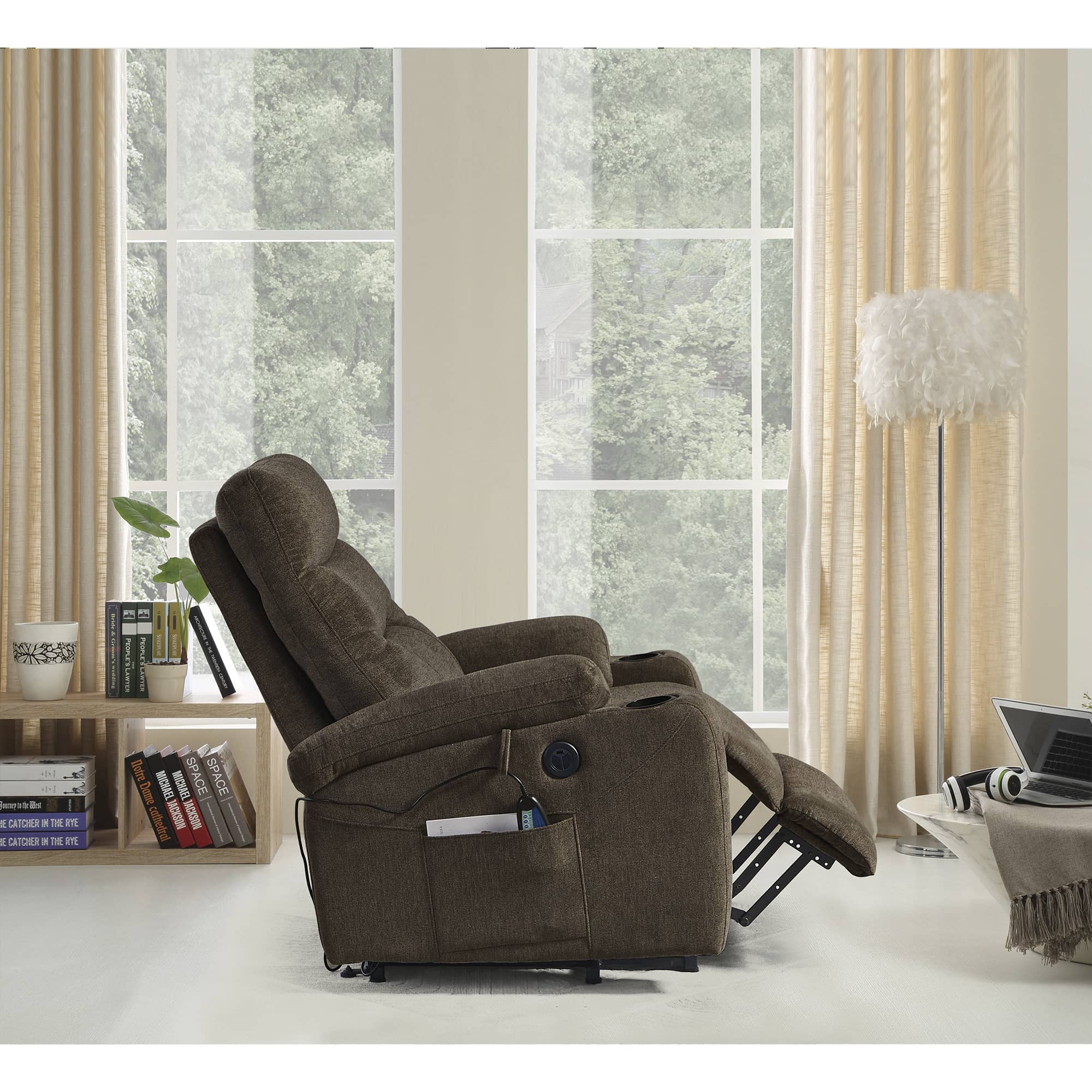 Electric Power Lift Recliner Chair with Massage and Heat, Dark Brown - My Lift Chair
