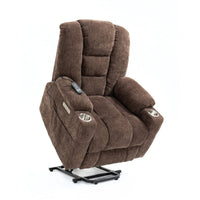EMON'S Large and Wide Power Lift Recliner Chair with Massage and Heat, Brown - My Lift Chair