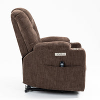 EMON'S Large and Wide Power Lift Recliner Chair with Massage and Heat, Brown - My Lift Chair