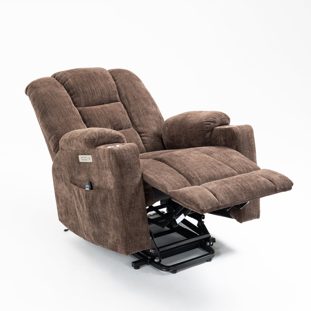 EMON'S Large and Wide Power Lift Recliner Chair with Massage and Heat, Brown - My Lift Chair