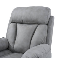 Light Gray Power Lift Chair Left Side Headrest Profile