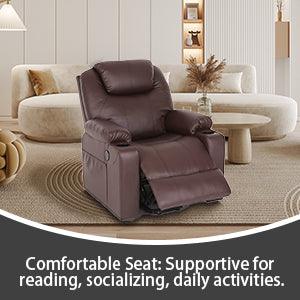 Premium Power Lift Recliner with 8-Point Massage and Heat, reclined