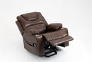 Leather Power Lift Recliner Chair with Massage and Lay Flat Capacity, reclined position