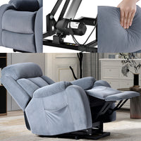 Dusty Blue Right Profile Headrest and Footrest Extended