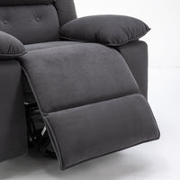 Gray Power Lift Chair Right Profile with foot extension raised halfway