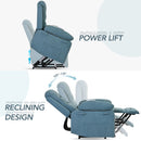 Blue Power Lift Chair Powerlift and Reclining Design Features and Benefits