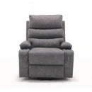 Overstuffed Large Power Lift Recliner with Massage and Heat, Gray, front view seated