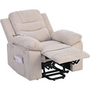 Beige Power Lift Chair Front Profile with Footrest Extended