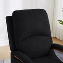 Power Lift Recliner Message Chair Soft Charcoal colored Fabric close up view headrest