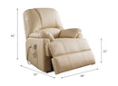 xLift Chair Recliner with Heat & Massage, Beige, measurements