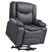 Power Lift Recliner Chair with Heat and Massage, lifted angle