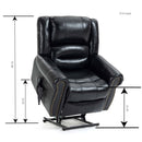 Genuine Leather Power Lift Recliner Chair with Heat, Massage and Infinite Positioning, Black - My Lift Chair