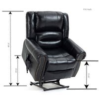 Genuine Leather Power Lift Recliner Chair with Heat, Massage and Infinite Positioning, Black - My Lift Chair