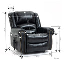 Genuine Leather Power Lift Recliner Chair with Heat, Massage and Infinite Positioning, Black - My Lift Chair