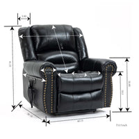 Genuine Leather Power Lift Recliner Chair with Heat, Massage and Infinite Positioning, Black - My Lift Chair