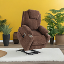 Brown Chenille Power Lift Recliner Chair, with Vibration Massage and Lumbar Heat