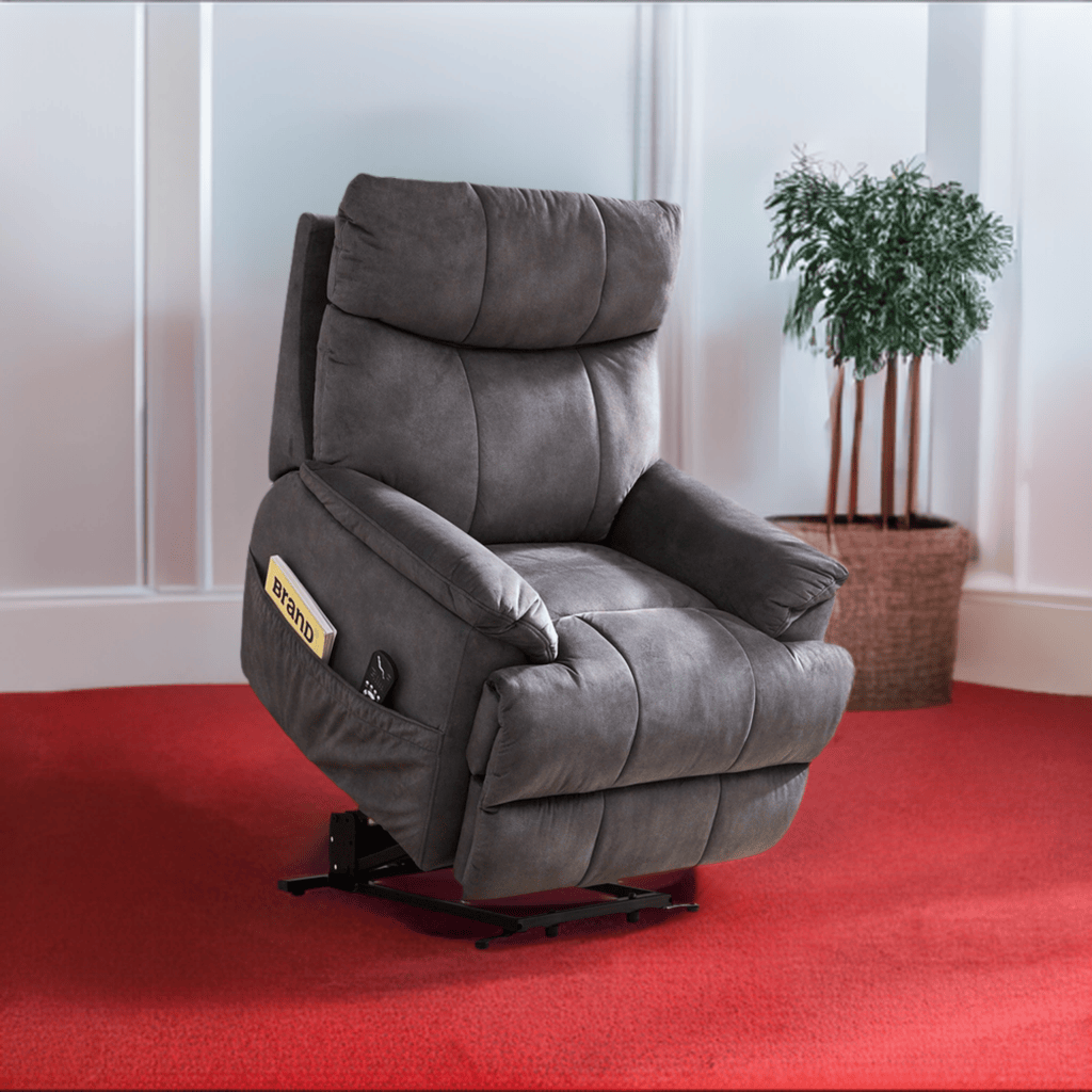 Power Reclining Lift Chair with Heat and Massage, Gray