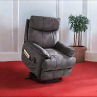 Power Reclining Lift Chair with Heat and Massage, Gray, lifted