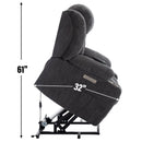 Grey Chenille Power Lift Recliner Chair, Heavy Duty Motion Mechanism with 8 - Point Vibration Massage and Lumbar Heating, USB and Type - C Ports, Stainless Steel Cup Holders - My Lift Chair