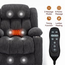 Grey Chenille Power Lift Recliner Chair, Heavy Duty Motion Mechanism with 8 - Point Vibration Massage and Lumbar Heating, USB and Type - C Ports, Stainless Steel Cup Holders - My Lift Chair