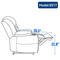Grey Chenille Power Lift Recliner Chair, Heavy Duty Motion Mechanism with 8 - Point Vibration Massage and Lumbar Heating, USB and Type - C Ports, Stainless Steel Cup Holders - My Lift Chair