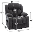 Grey Chenille Power Lift Recliner Chair, Heavy Duty Motion Mechanism with 8 - Point Vibration Massage and Lumbar Heating, USB and Type - C Ports, Stainless Steel Cup Holders - My Lift Chair