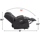 Grey Chenille Power Lift Recliner Chair, Heavy Duty Motion Mechanism with 8 - Point Vibration Massage and Lumbar Heating, USB and Type - C Ports, Stainless Steel Cup Holders - My Lift Chair