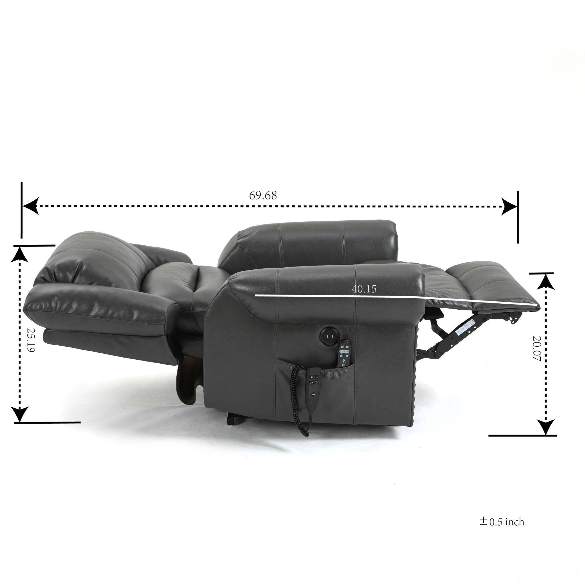 Grey Power Lift Recliner Chair with Heat, Massage, and Infinite Positioning - My Lift Chair