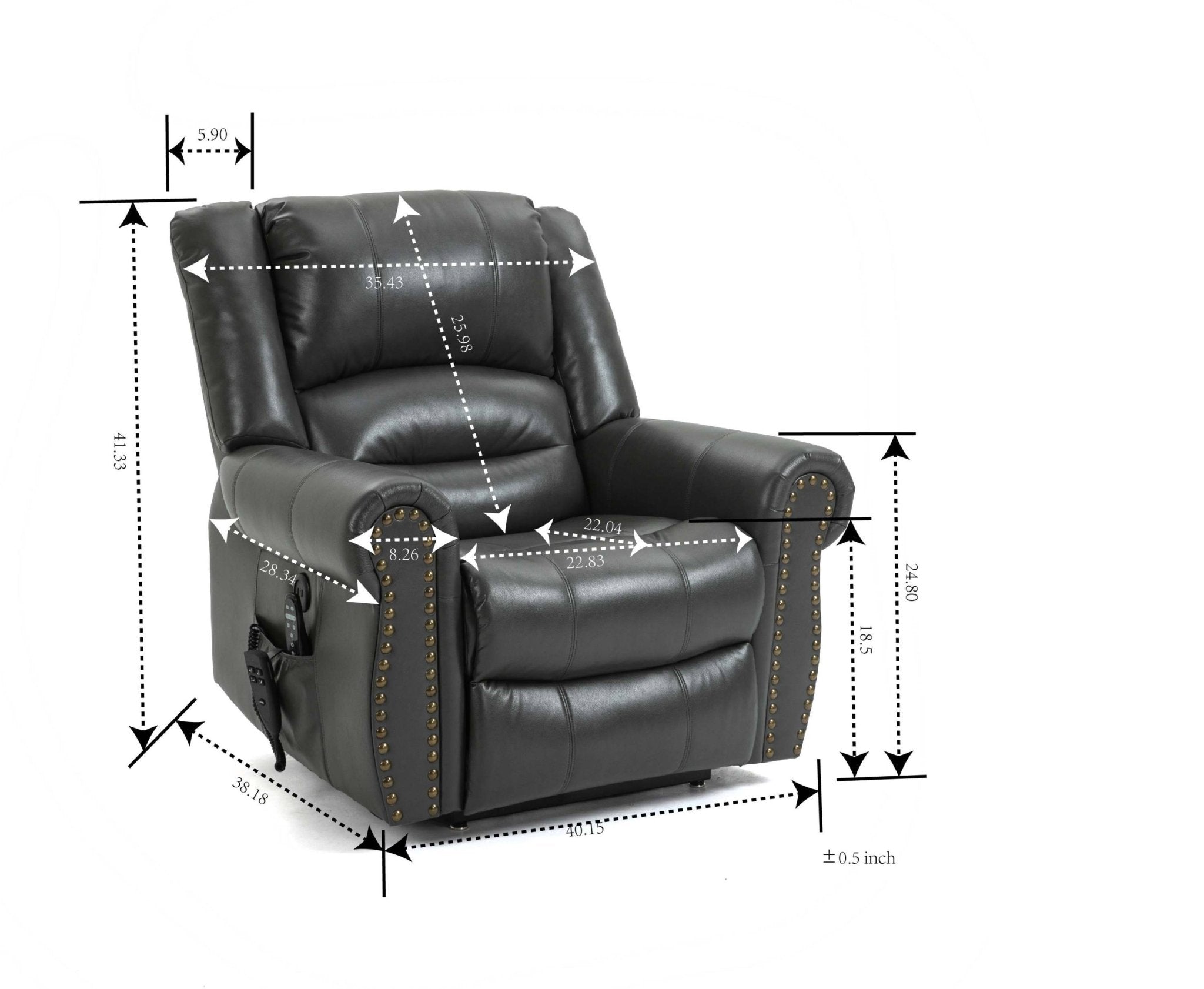 Grey Power Lift Recliner Chair with Heat, Massage, and Infinite Positioning - My Lift Chair