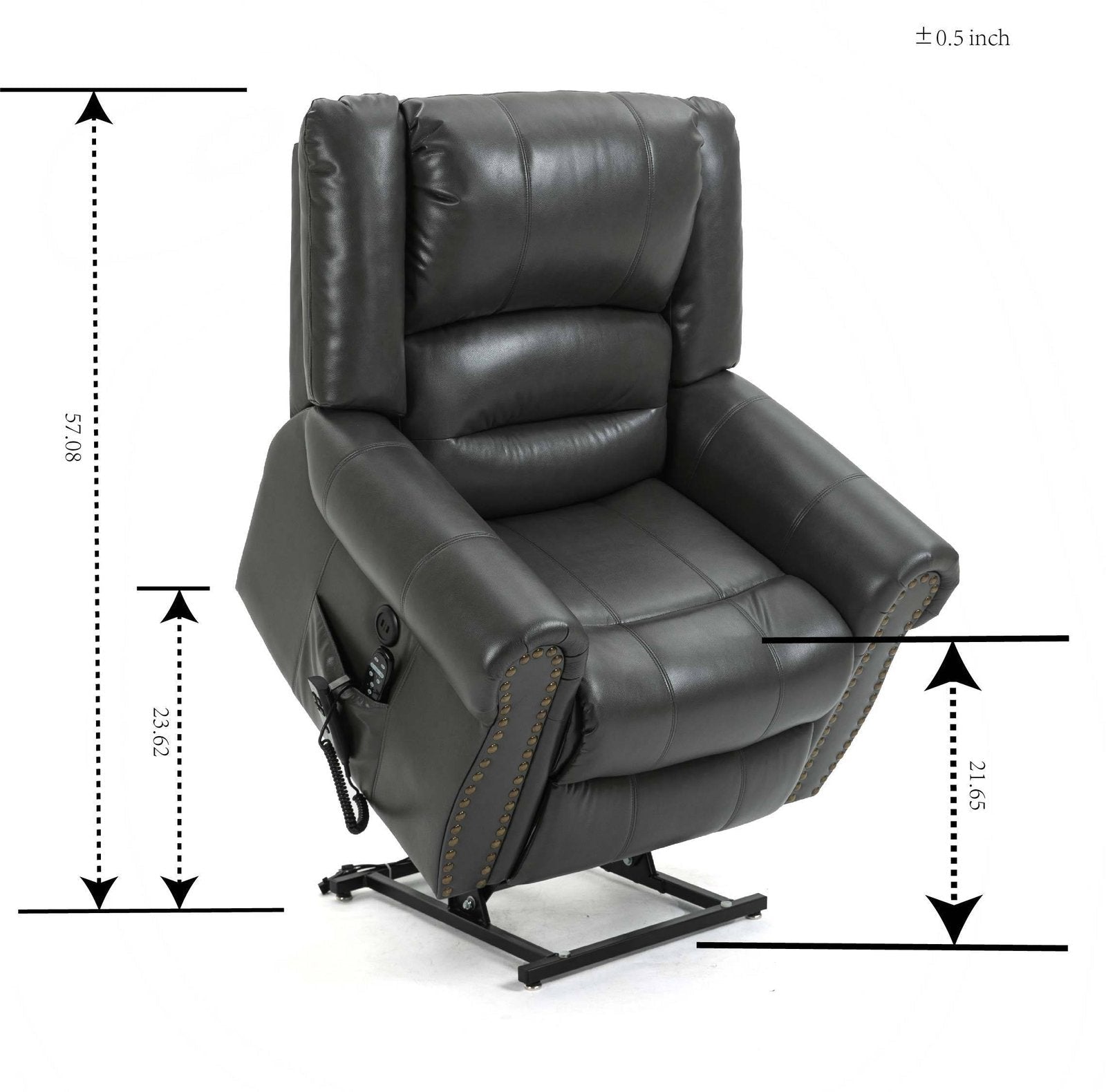 Grey Power Lift Recliner Chair with Heat, Massage, and Infinite Positioning - My Lift Chair