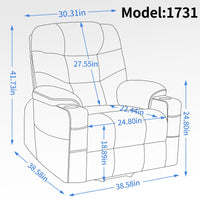 Grey Power Lift Recliner Chair with Vibration Massage and Lumbar Heat - My Lift Chair
