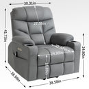 Grey Power Lift Recliner Chair with Vibration Massage and Lumbar Heat - My Lift Chair