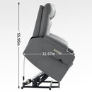 Grey Power Lift Recliner Chair with Vibration Massage and Lumbar Heat - My Lift Chair