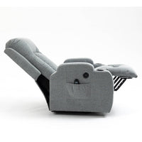 Grey Sky Infinite Position Power Lift Recliner with Vibration Massage and Lumbar Heat - My Lift Chair