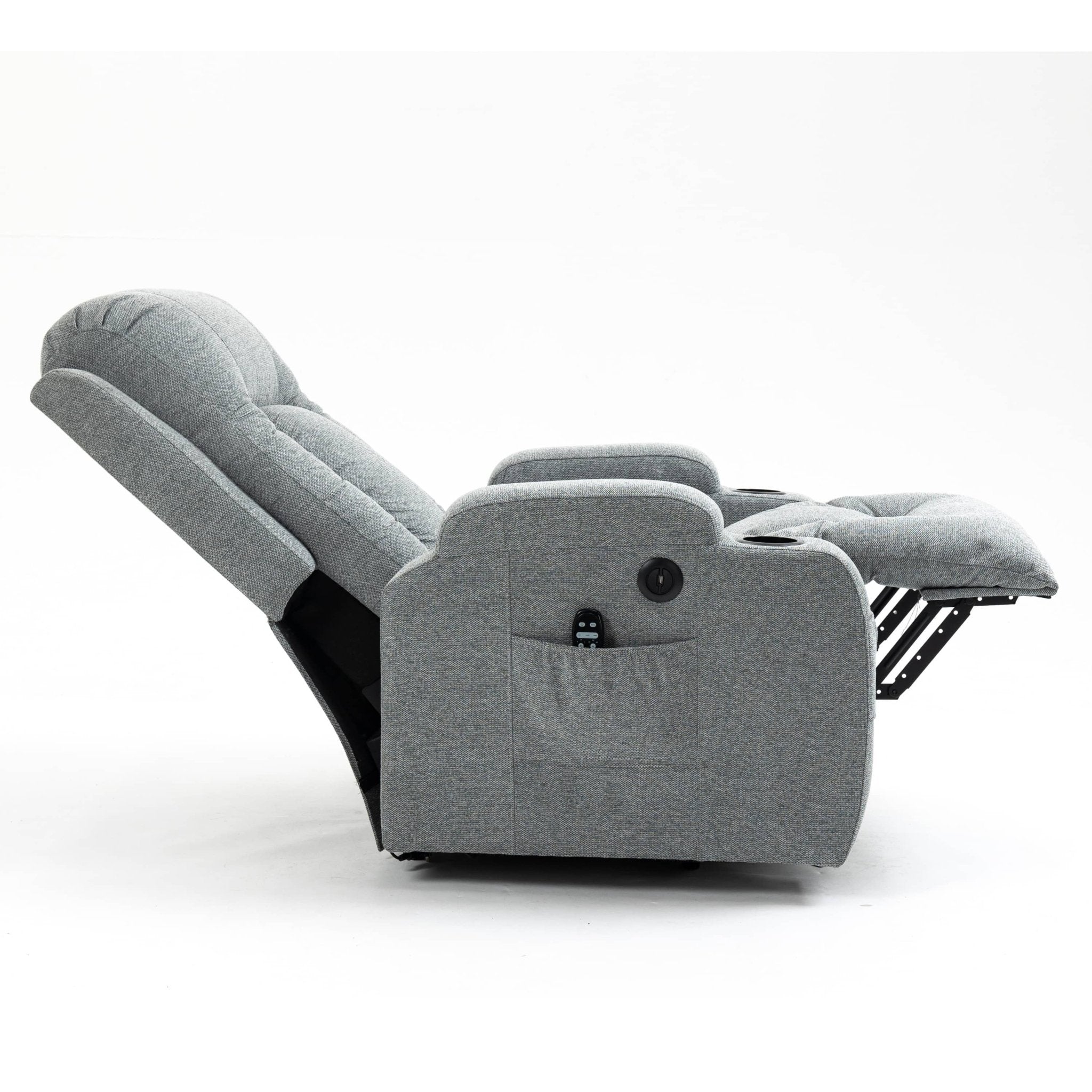 Grey Sky Infinite Position Power Lift Recliner with Vibration Massage and Lumbar Heat - My Lift Chair