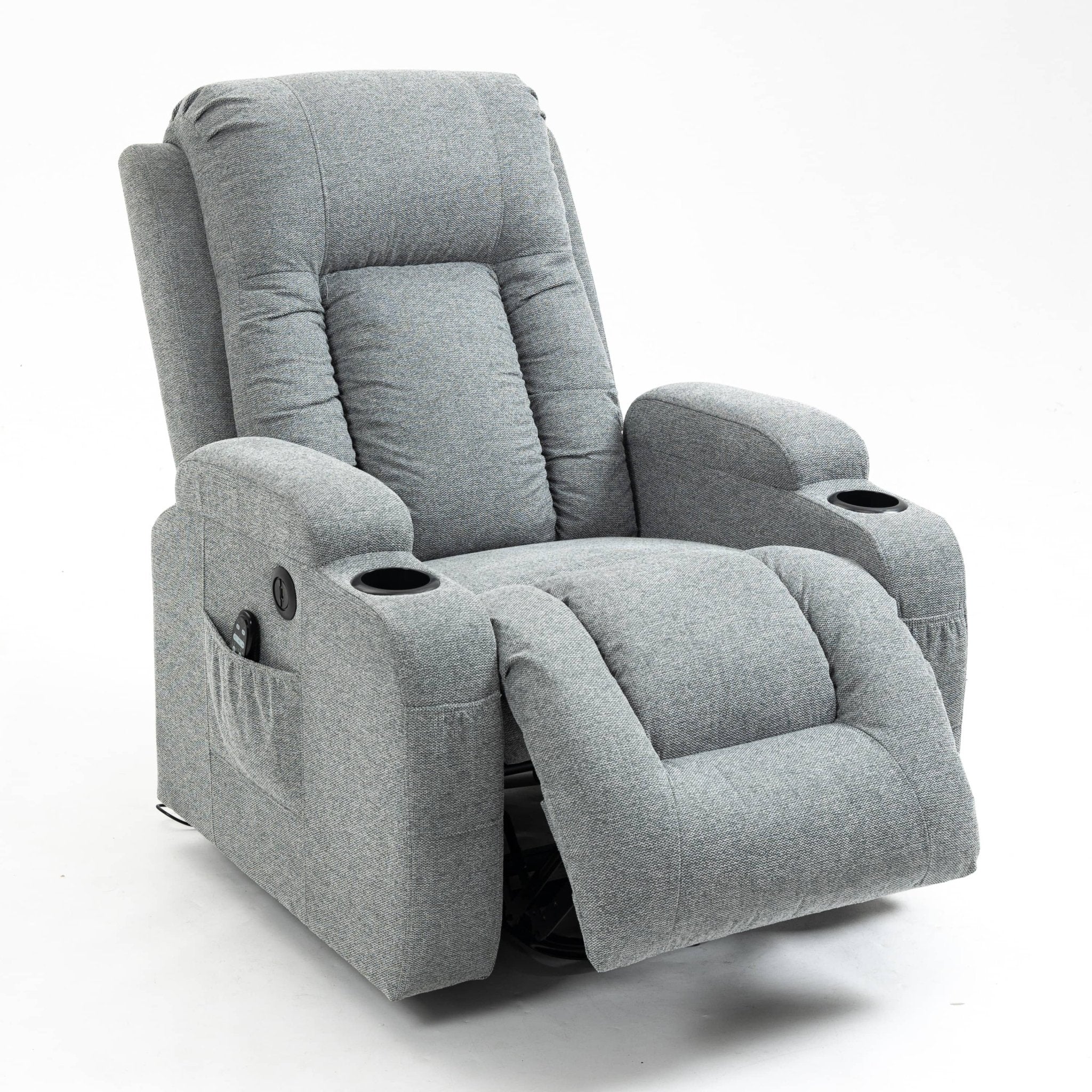 Grey Sky Infinite Position Power Lift Recliner with Vibration Massage and Lumbar Heat - My Lift Chair