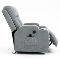 Grey Sky Infinite Position Power Lift Recliner with Vibration Massage and Lumbar Heat - My Lift Chair