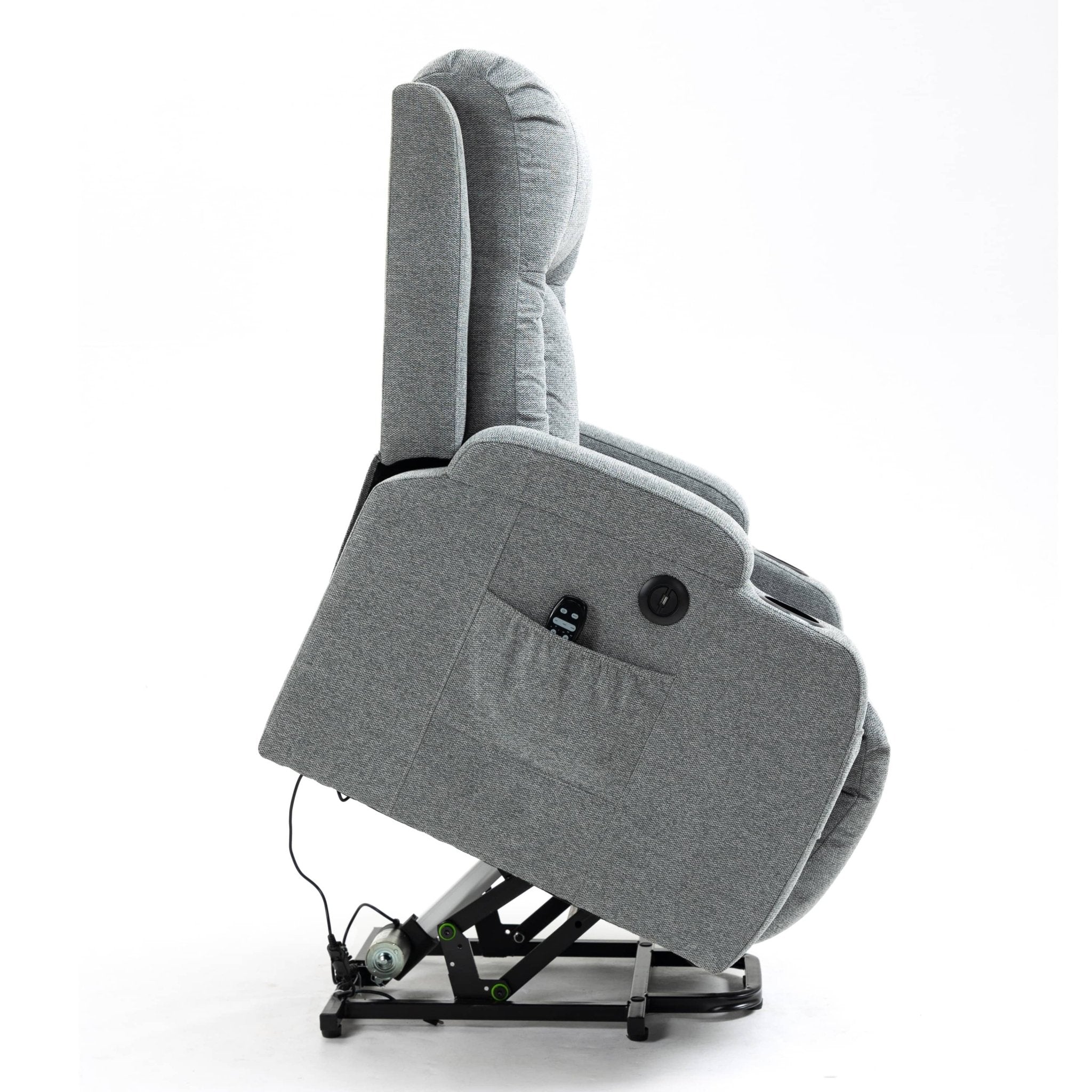 Grey Sky Infinite Position Power Lift Recliner with Vibration Massage and Lumbar Heat - My Lift Chair