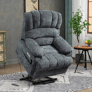 High Back Large Size Blue Chenille Power Lift Recliner Chair with Massage and Heat - My Lift Chair