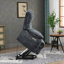 High Back Large Size Blue Chenille Power Lift Recliner Chair with Massage and Heat - My Lift Chair