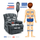 High Back Large Size Blue Chenille Power Lift Recliner Chair with Massage and Heat - My Lift Chair