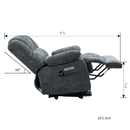 High Back Large Size Blue Chenille Power Lift Recliner Chair with Massage and Heat - My Lift Chair