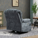 High Back Large Size Blue Chenille Power Lift Recliner Chair with Massage and Heat - My Lift Chair