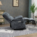 High Back Large Size Blue Chenille Power Lift Recliner Chair with Massage and Heat - My Lift Chair