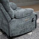 High Back Large Size Blue Chenille Power Lift Recliner Chair with Massage and Heat - My Lift Chair