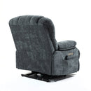 High Back Large Size Blue Chenille Power Lift Recliner Chair with Massage and Heat - My Lift Chair