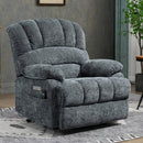 High Back Large Size Blue Chenille Power Lift Recliner Chair with Massage and Heat - My Lift Chair