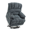 High Back Large Size Blue Chenille Power Lift Recliner Chair with Massage and Heat - My Lift Chair