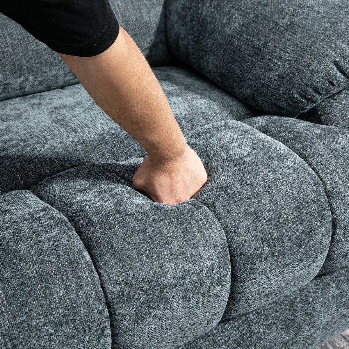 High Back Large Size Blue Chenille Power Lift Recliner Chair with Massage and Heat - My Lift Chair